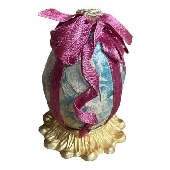 Decoupage Egg - Papier Maché Vintage - Picture 3 of 7